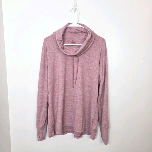 Nike Pink Cowl Neck Sporty Athleisure Comfy Thumb Holes Pullover Size XL - Picture 1 of 8
